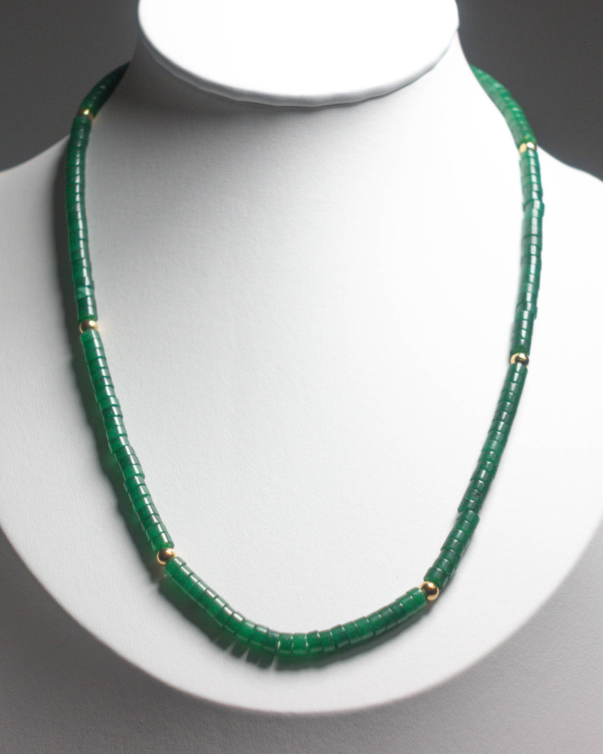 Green Chalcedony Stone Necklace