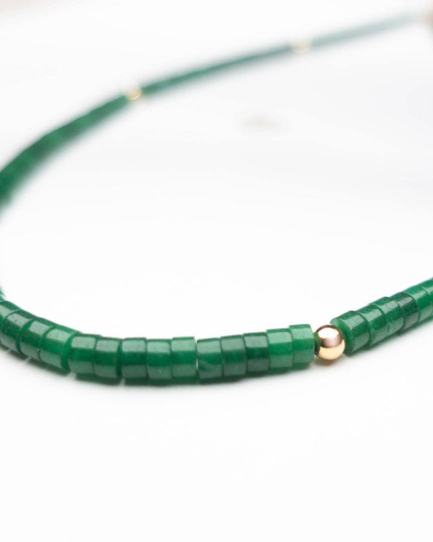 Green Chalcedony Stone Necklace