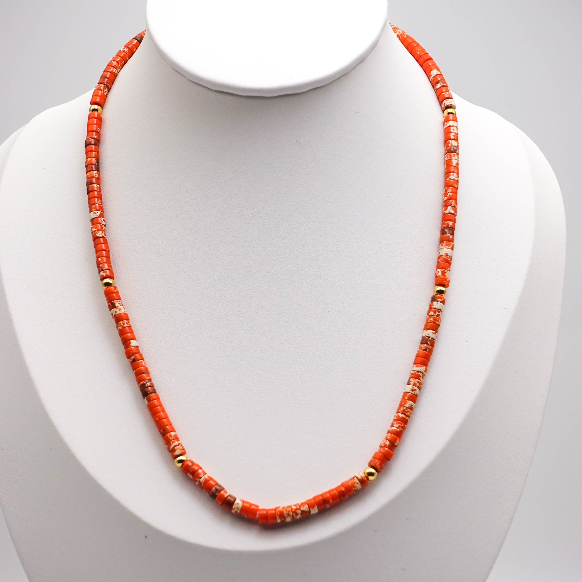 Orange Chalcedony Stone Necklace