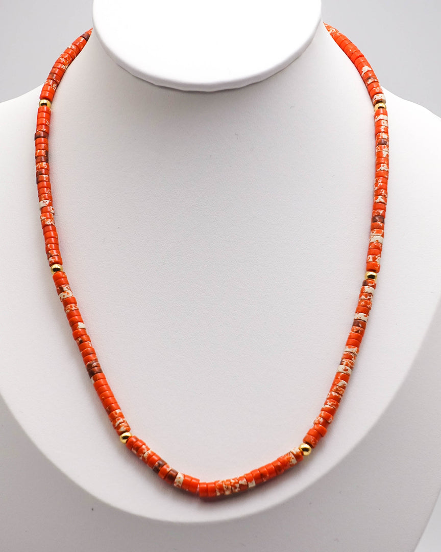 Orange Chalcedony Stone Necklace