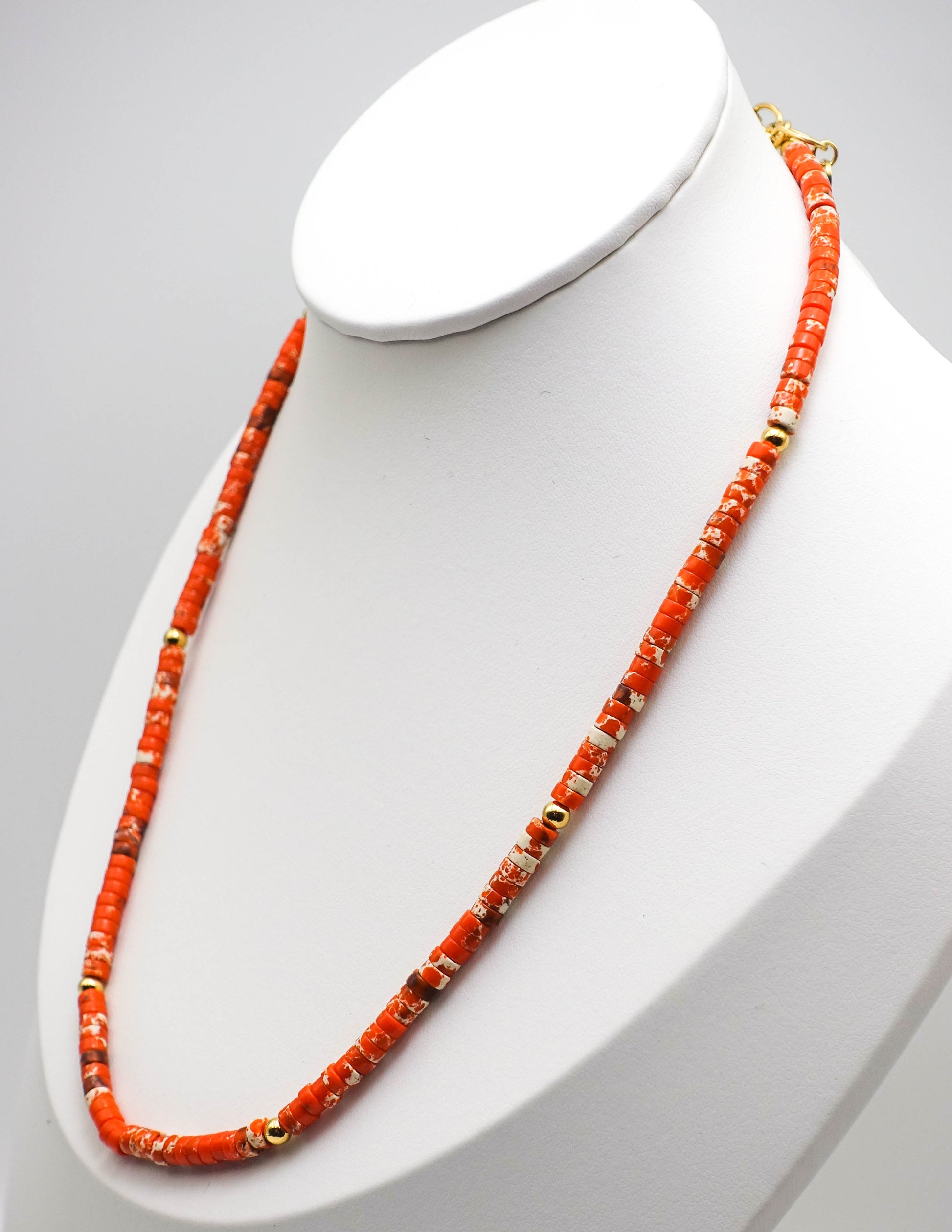 Orange Chalcedony Stone Necklace