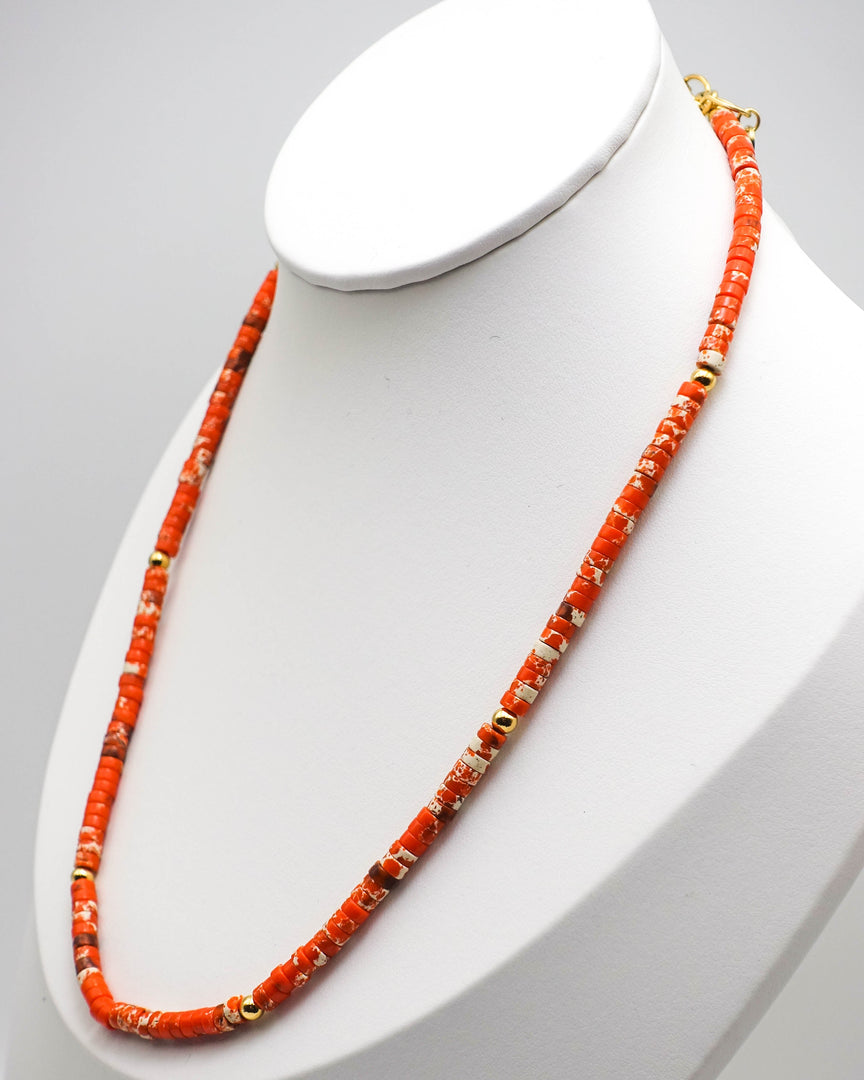 Orange Chalcedony Stone Necklace