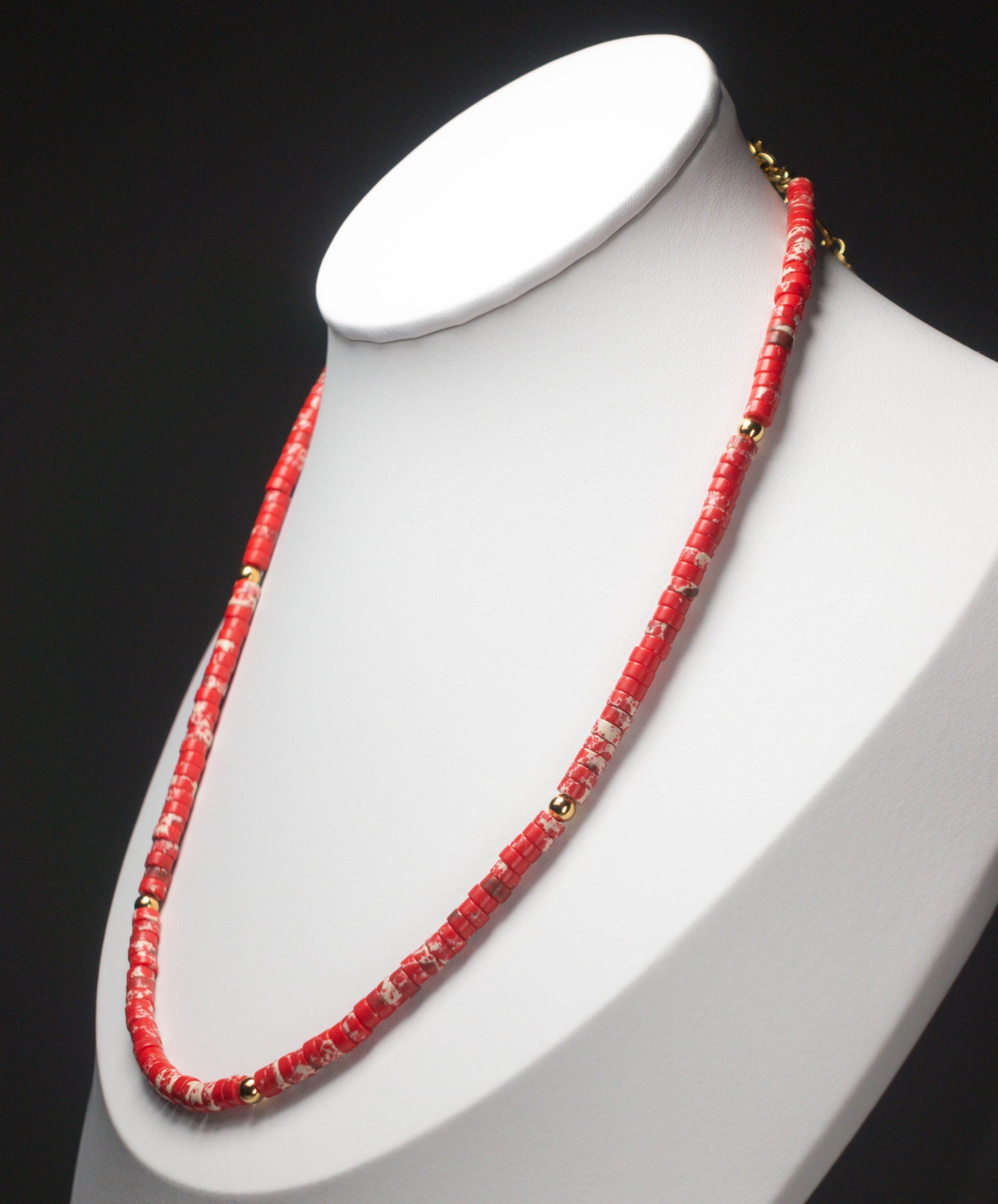 Red Line Stone Necklace