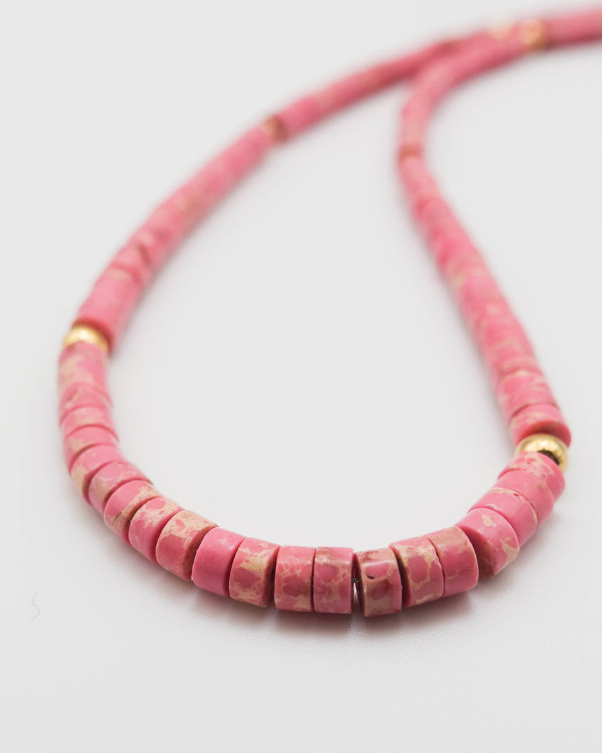 Pink Chalcedony Stone Necklace