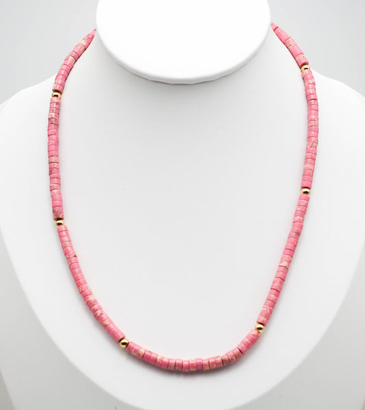 Pink Chalcedony Stone Necklace