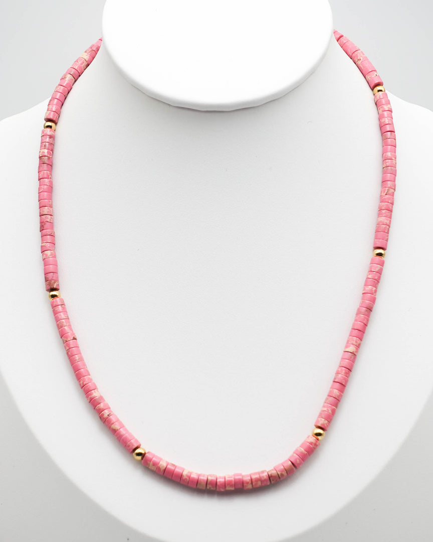 Pink Chalcedony Stone Necklace