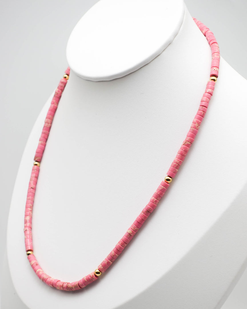 Pink Chalcedony Stone Necklace