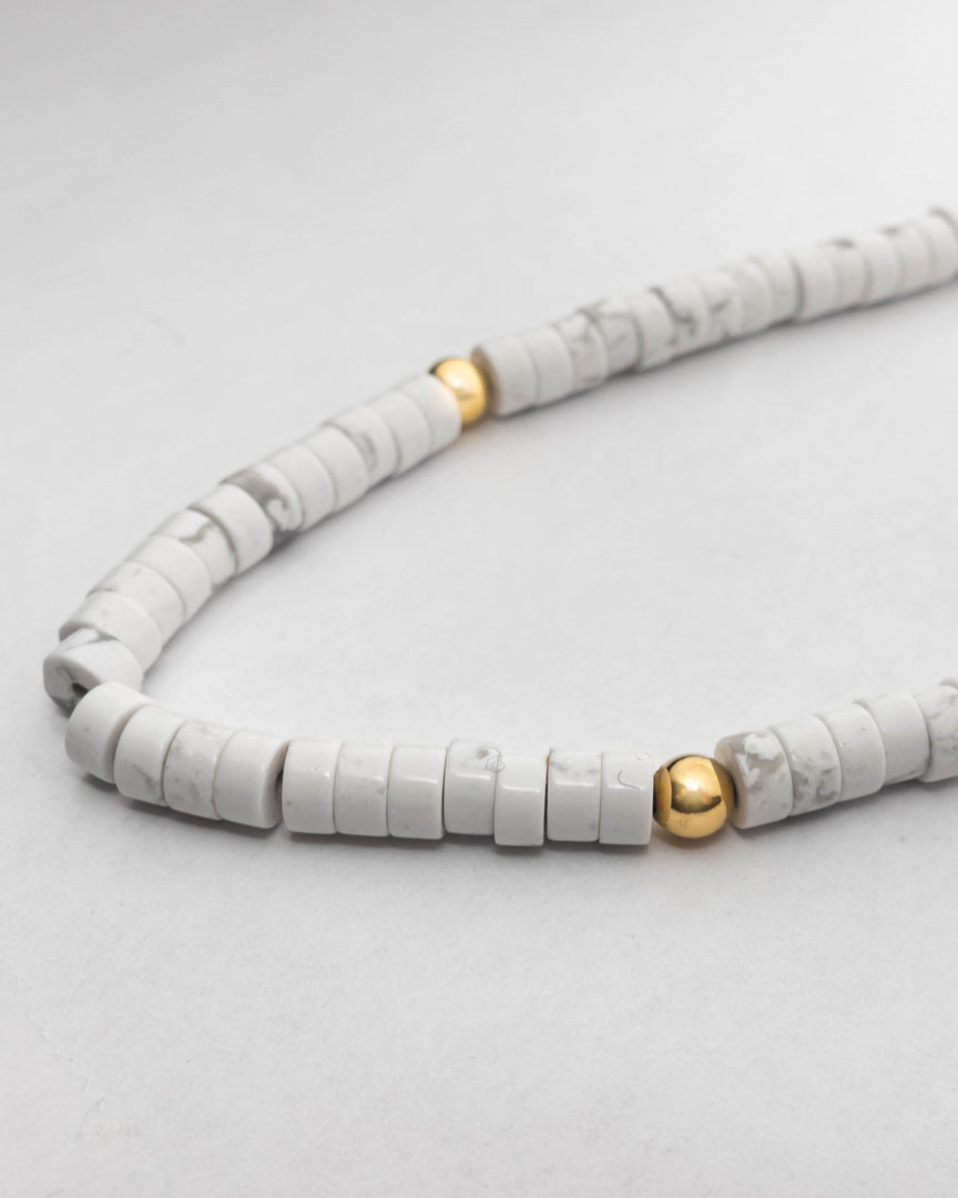 White Howlite Stone Necklace