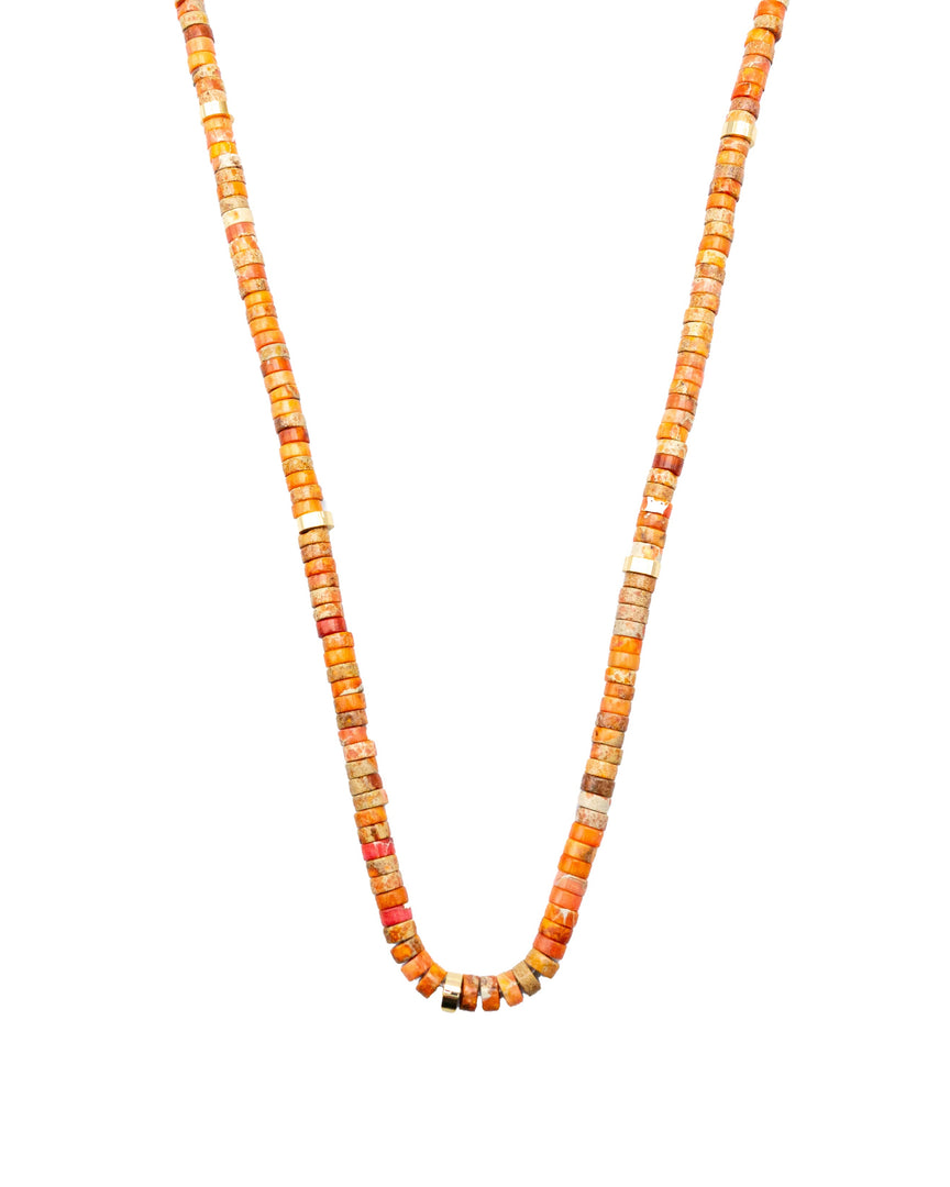 Orange Chalcedony Stone Necklace