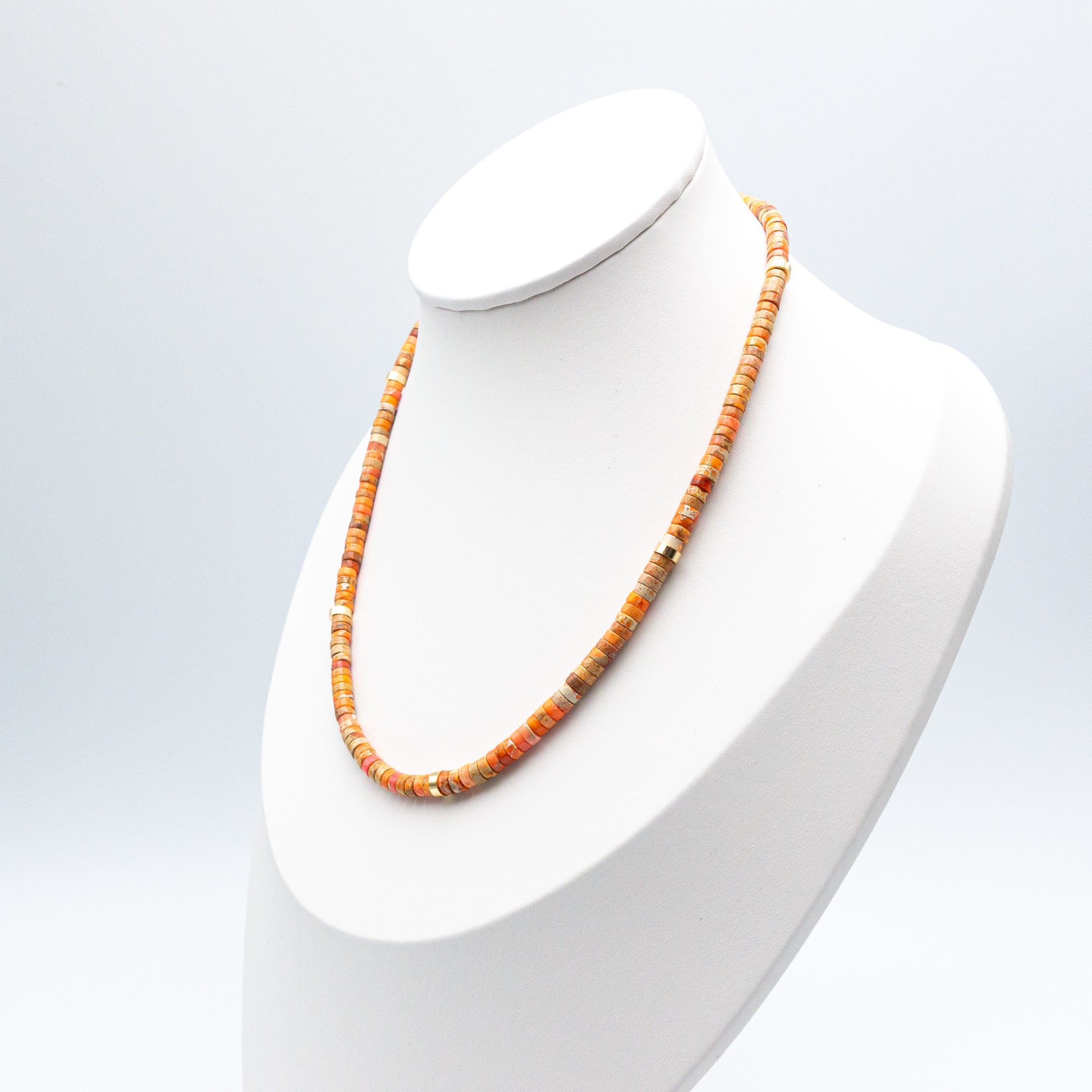 Orange Chalcedony Stone Necklace