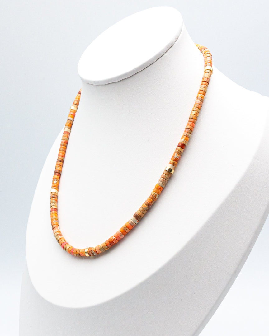 Orange Chalcedony Stone Necklace