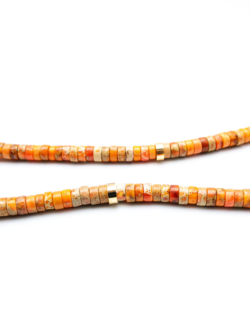 Orange Chalcedony Stone Necklace