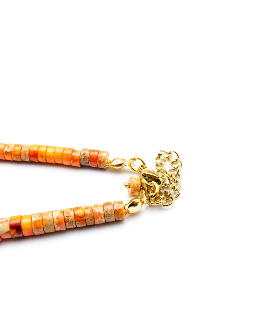 Orange Chalcedony Stone Necklace