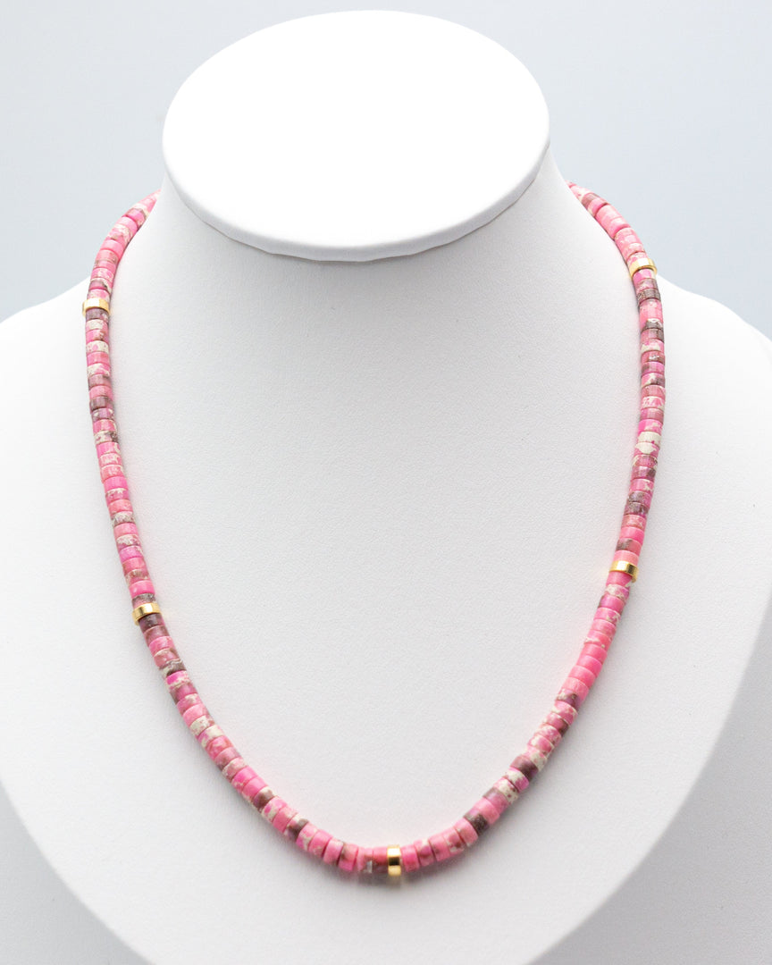 Pink Jade Stone Necklace