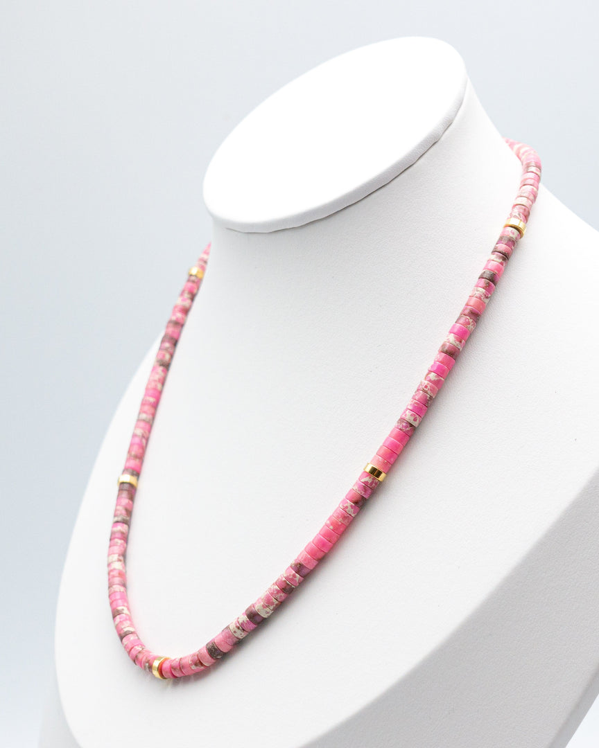 Pink Jade Stone Necklace