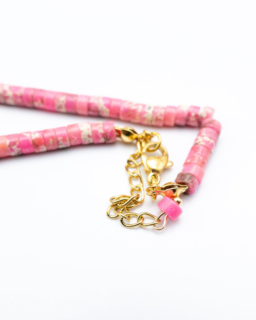 Pink Jade Stone Necklace