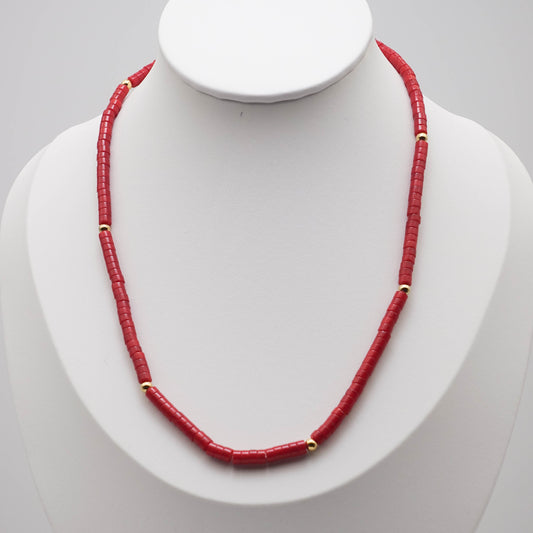 Red Chalcedony Stone Necklace