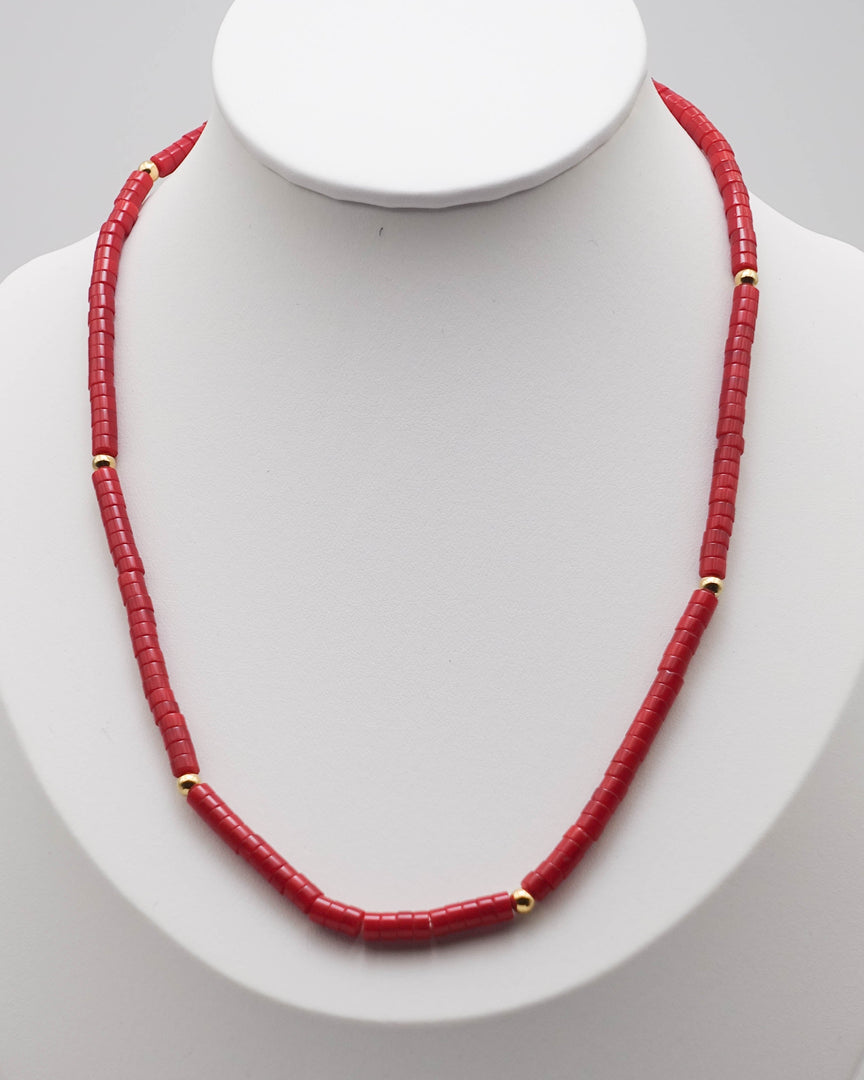 Red Chalcedony Stone Necklace