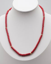 Red Chalcedony Stone Necklace