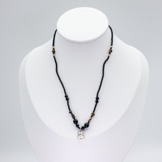 Tiger Eye & Onyx Stone Necklace