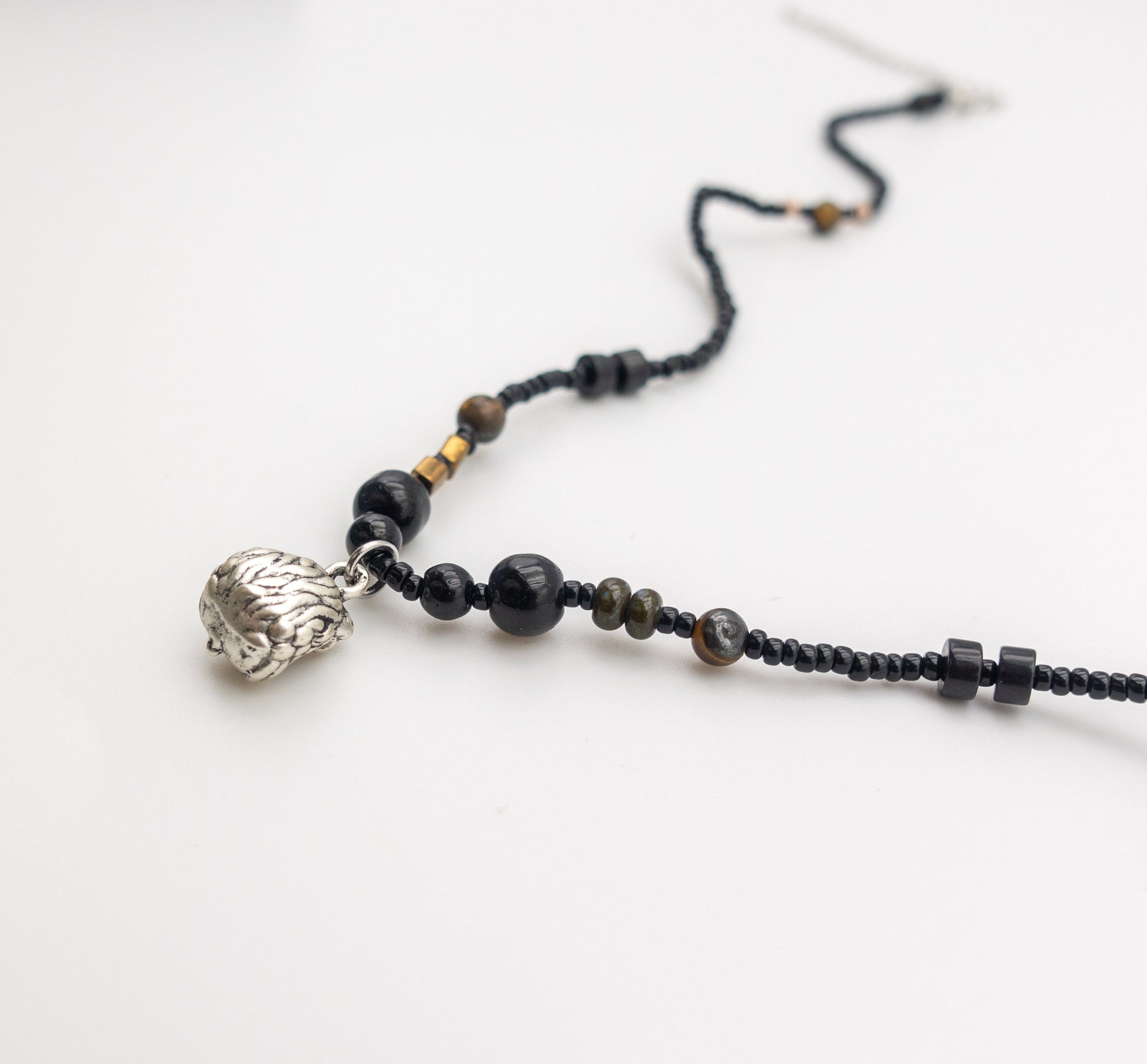 Tiger Eye & Onyx Stone Necklace