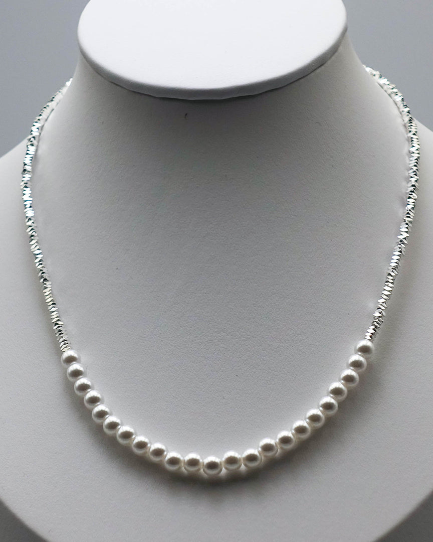 Gravel Stone Beaded Pearl Necklace