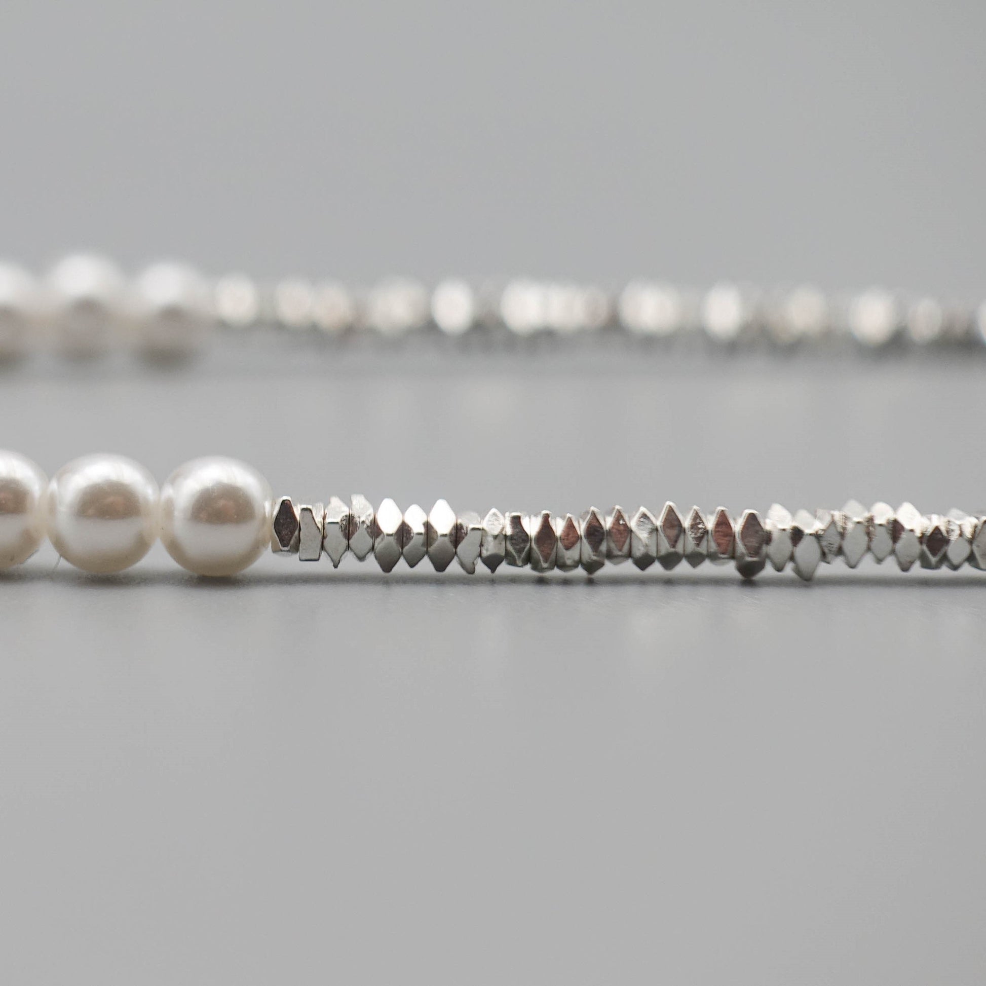 Gravel Stone Beaded Pearl Necklace