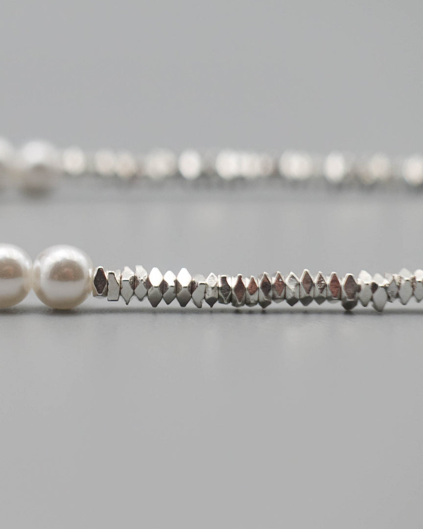 Gravel Stone Beaded Pearl Necklace