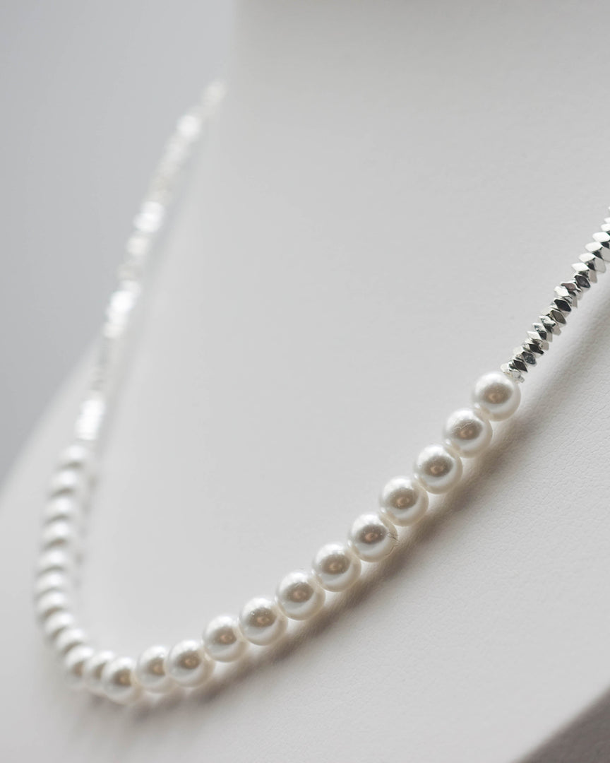 Gravel Stone Beaded Pearl Necklace