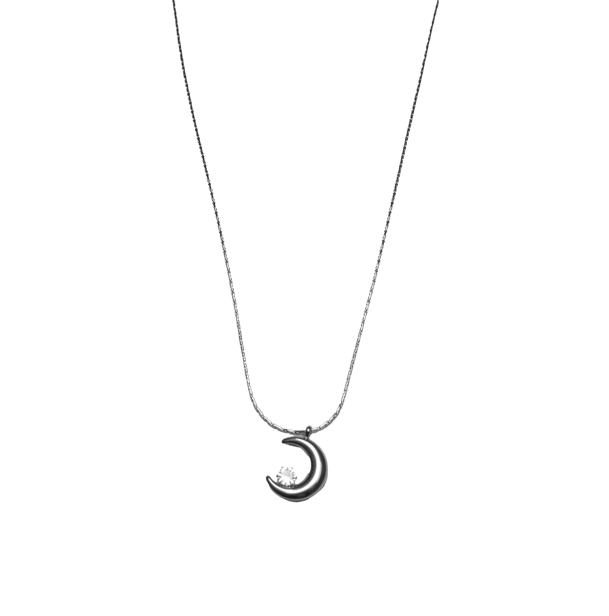 Silver Moon Stone Necklace