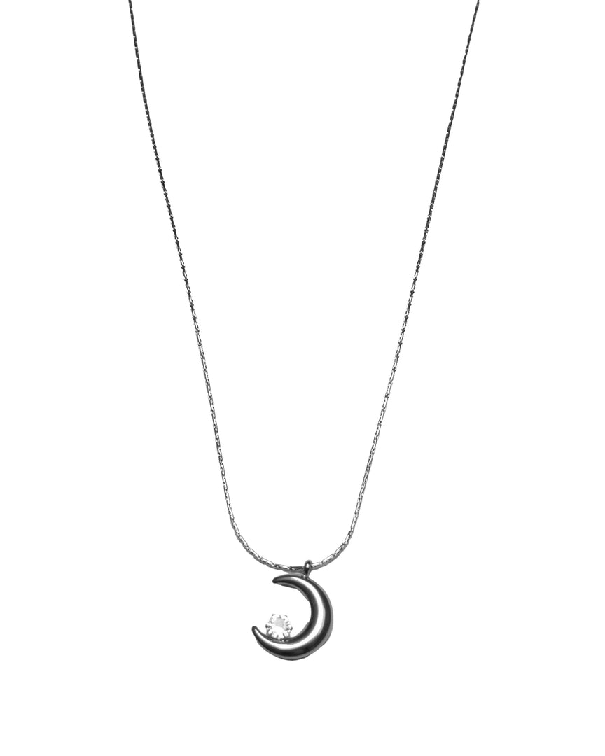 Silver Moon Stone Necklace