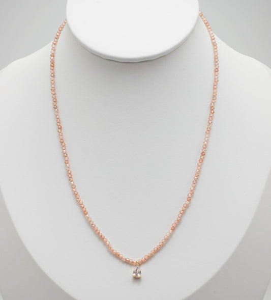 Pink Crushed Stone Necklace