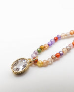 Load image into Gallery viewer, Rainbow Bead Chain Round Diamond Pendant
