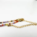 Rainbow Bead Chain Round Diamond Pendant