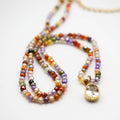 Rainbow Bead Chain Round Diamond Pendant