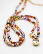 Load image into Gallery viewer, Rainbow Bead Chain Round Diamond Pendant
