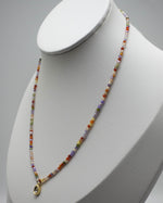 Load image into Gallery viewer, Rainbow Bead Chain Round Diamond Pendant
