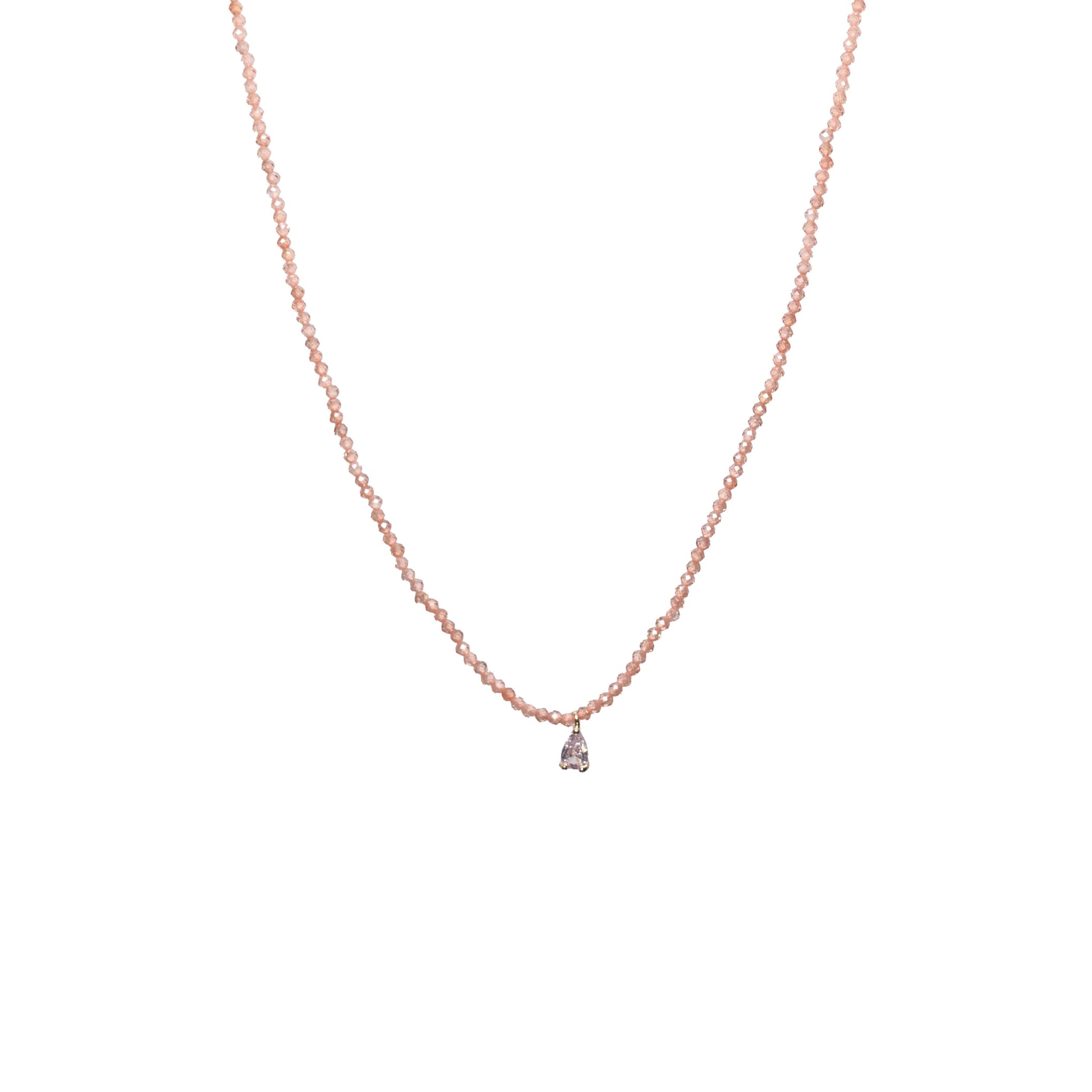 Pink Crushed Stone Necklace