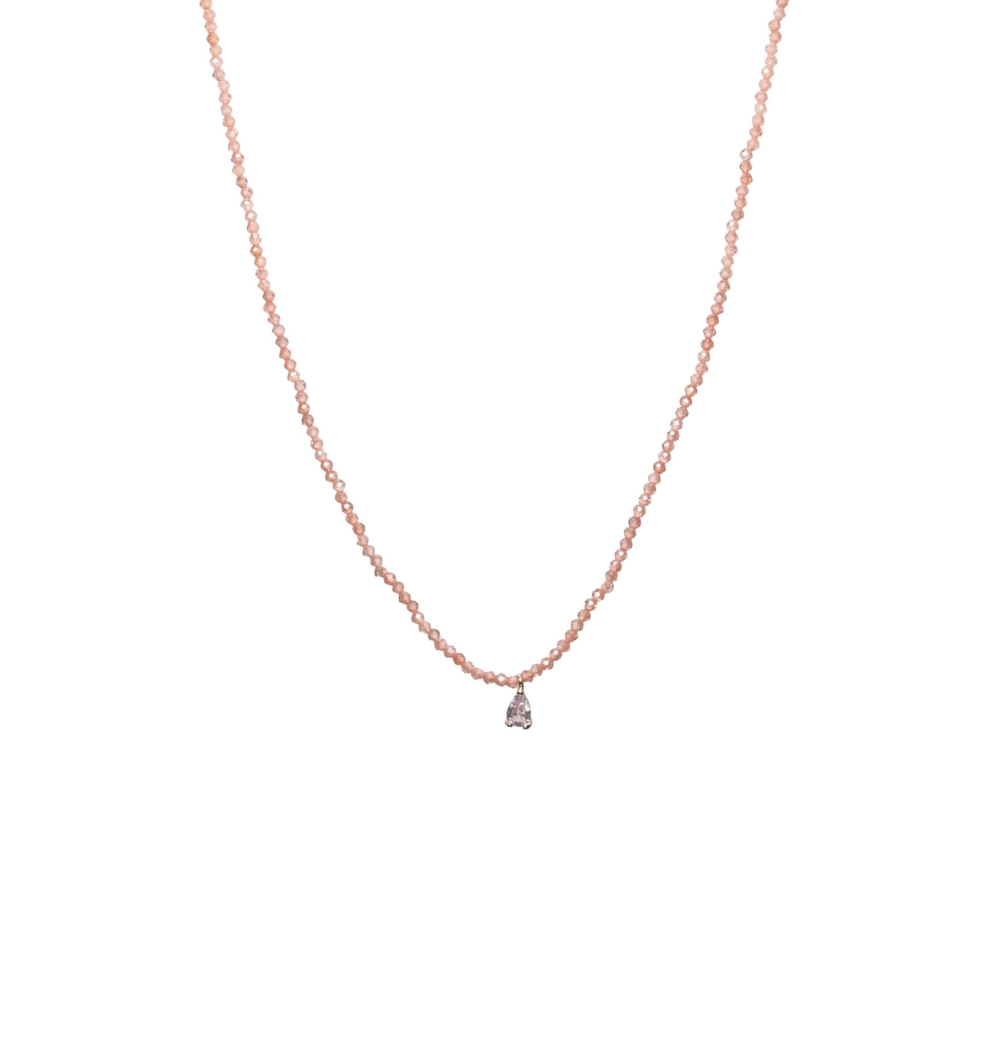 Pink Crushed Stone Necklace