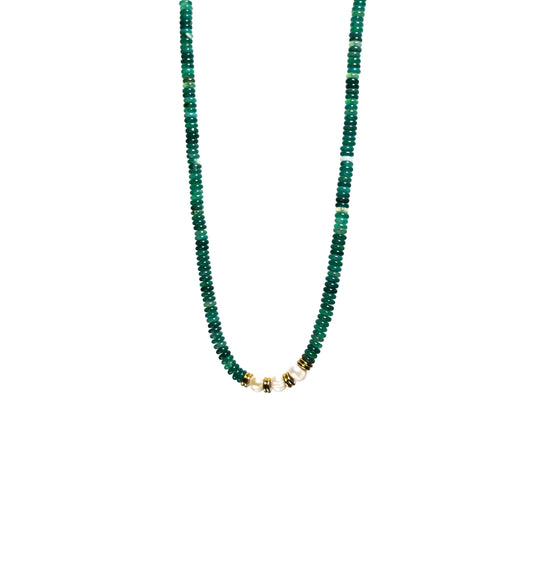 Green Chalcedony Pearl Necklace