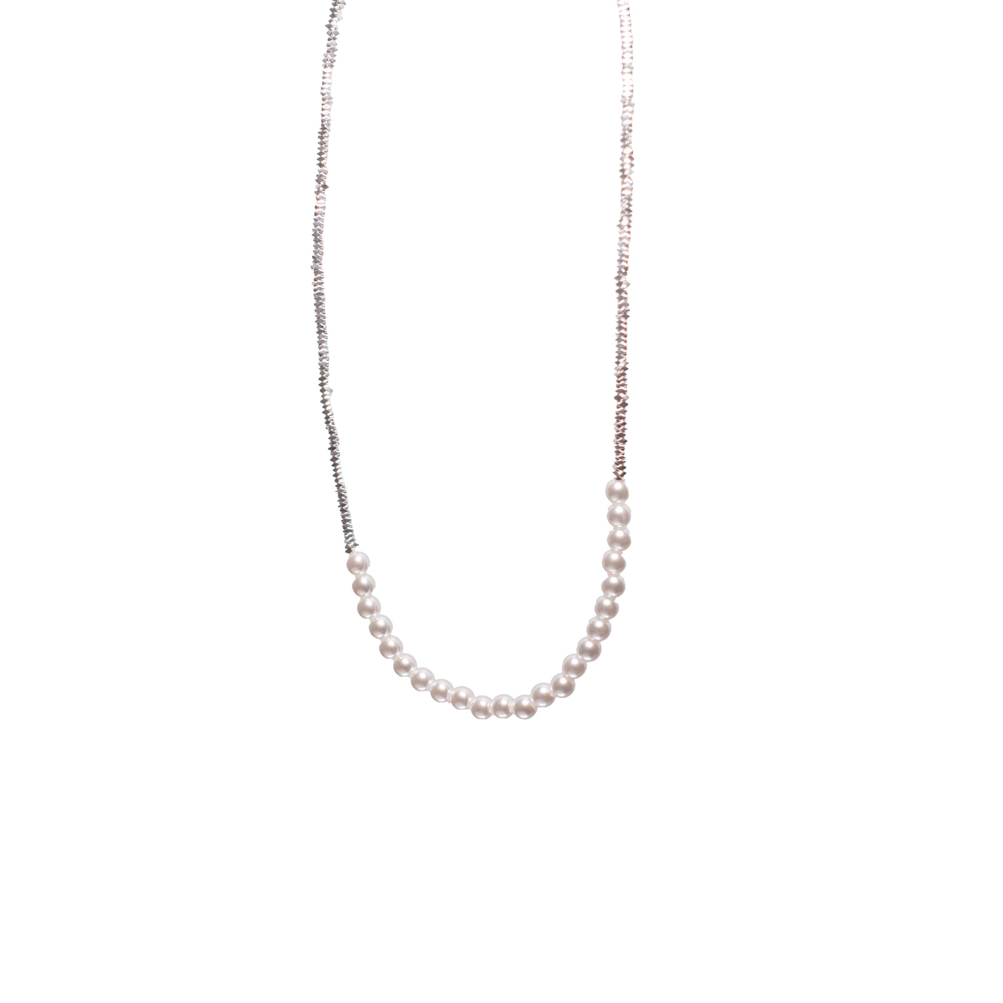 Gravel Stone Beaded Pearl Necklace