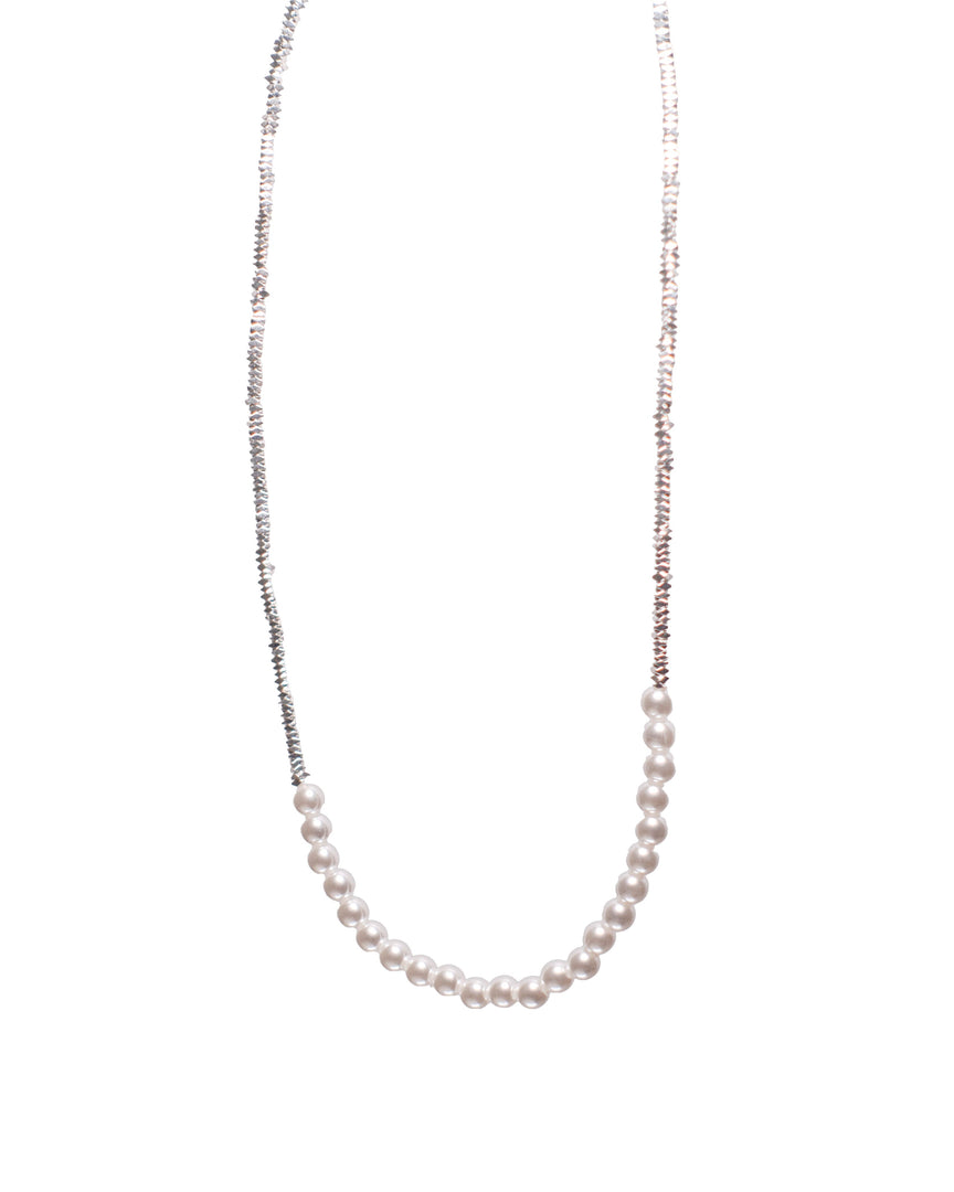 Gravel Stone Beaded Pearl Necklace