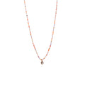 Rainbow Bead Chain Round Diamond Pendant