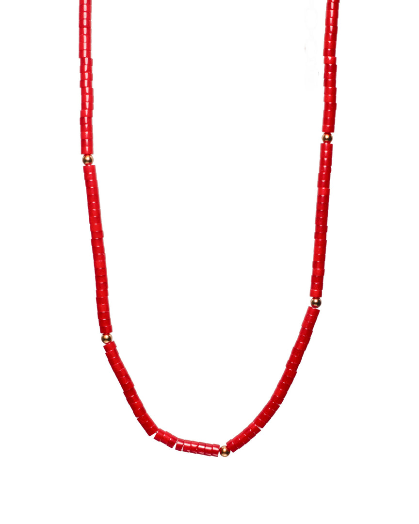 Red Chalcedony Stone Necklace