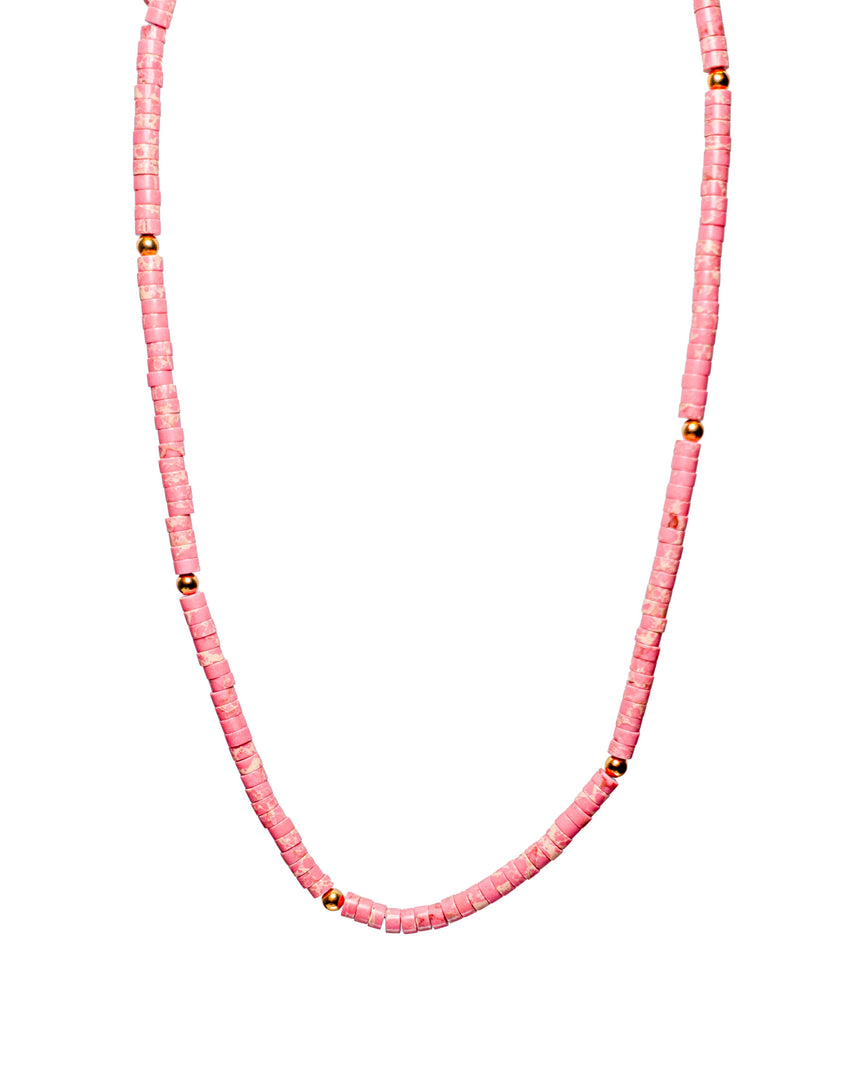 Pink Chalcedony Stone Necklace