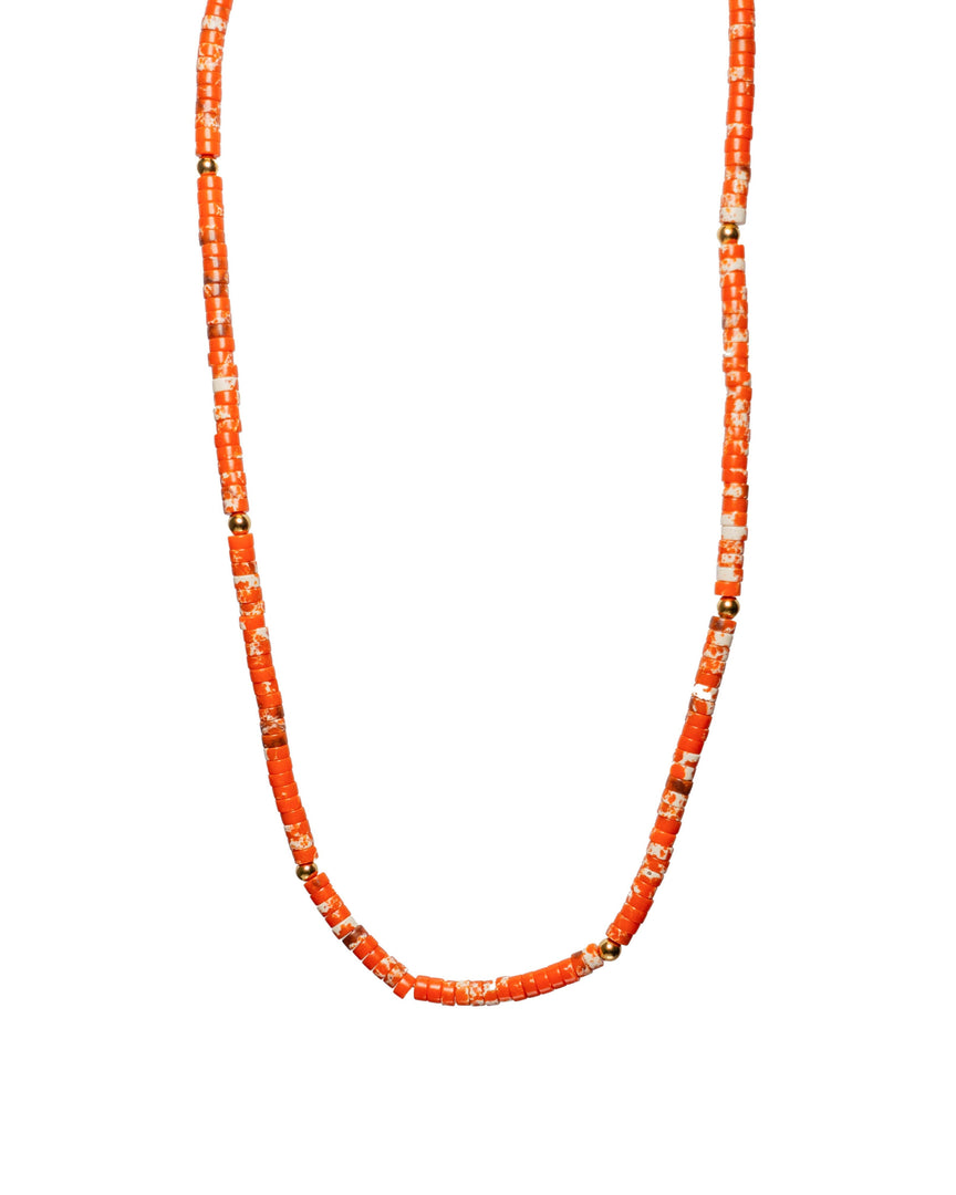 Orange Chalcedony Stone Necklace