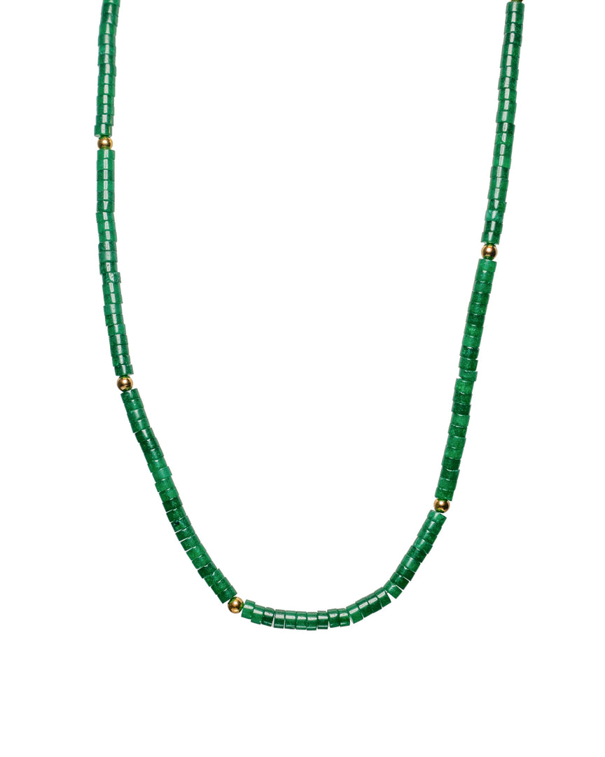 Green Chalcedony Stone Necklace