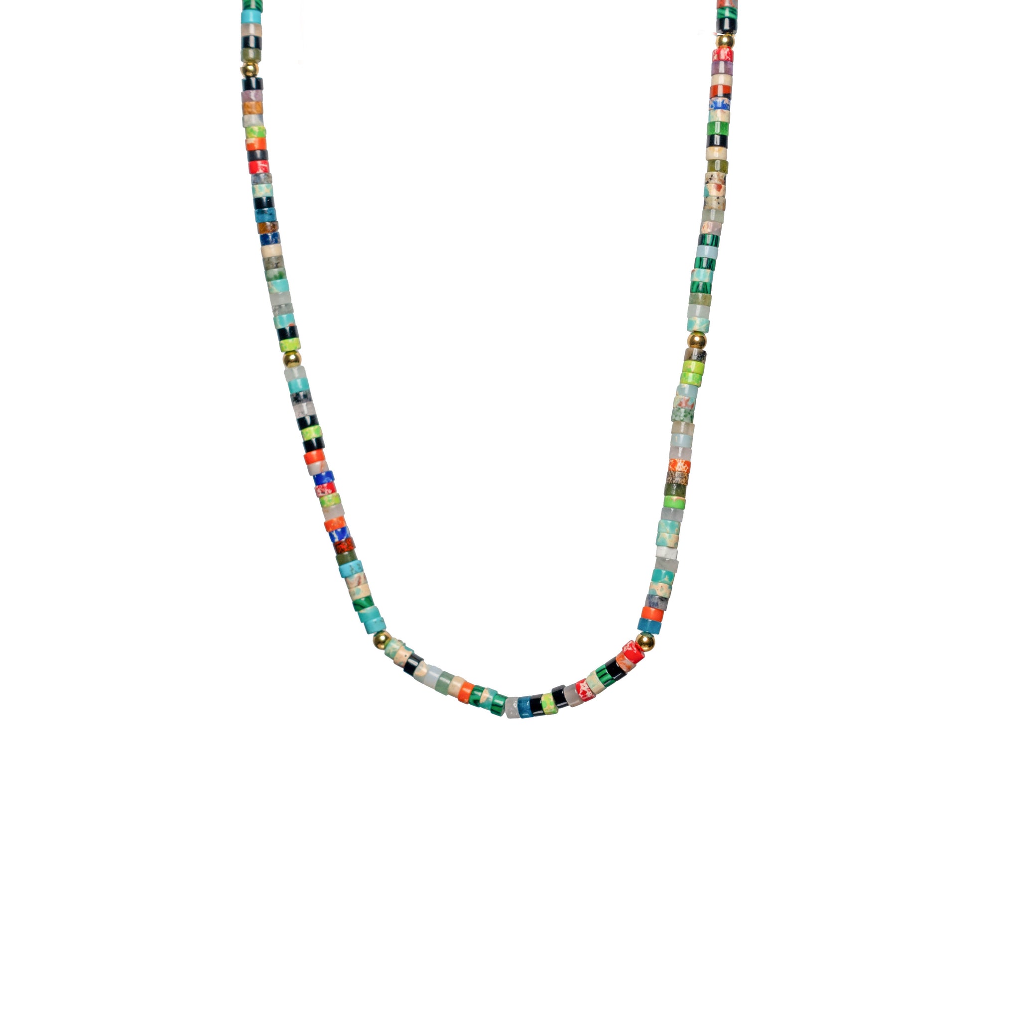 Rainbow Line Stone Necklace