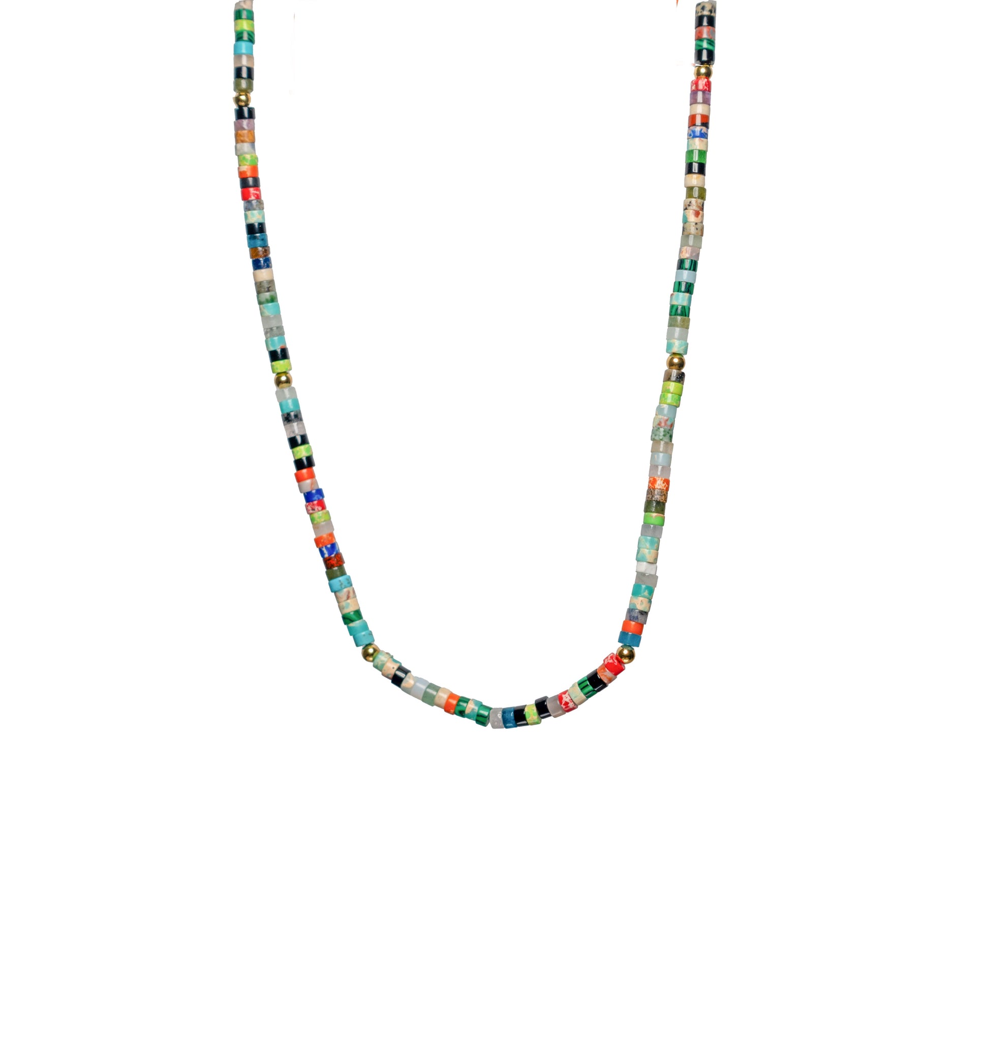 Rainbow Line Stone Necklace