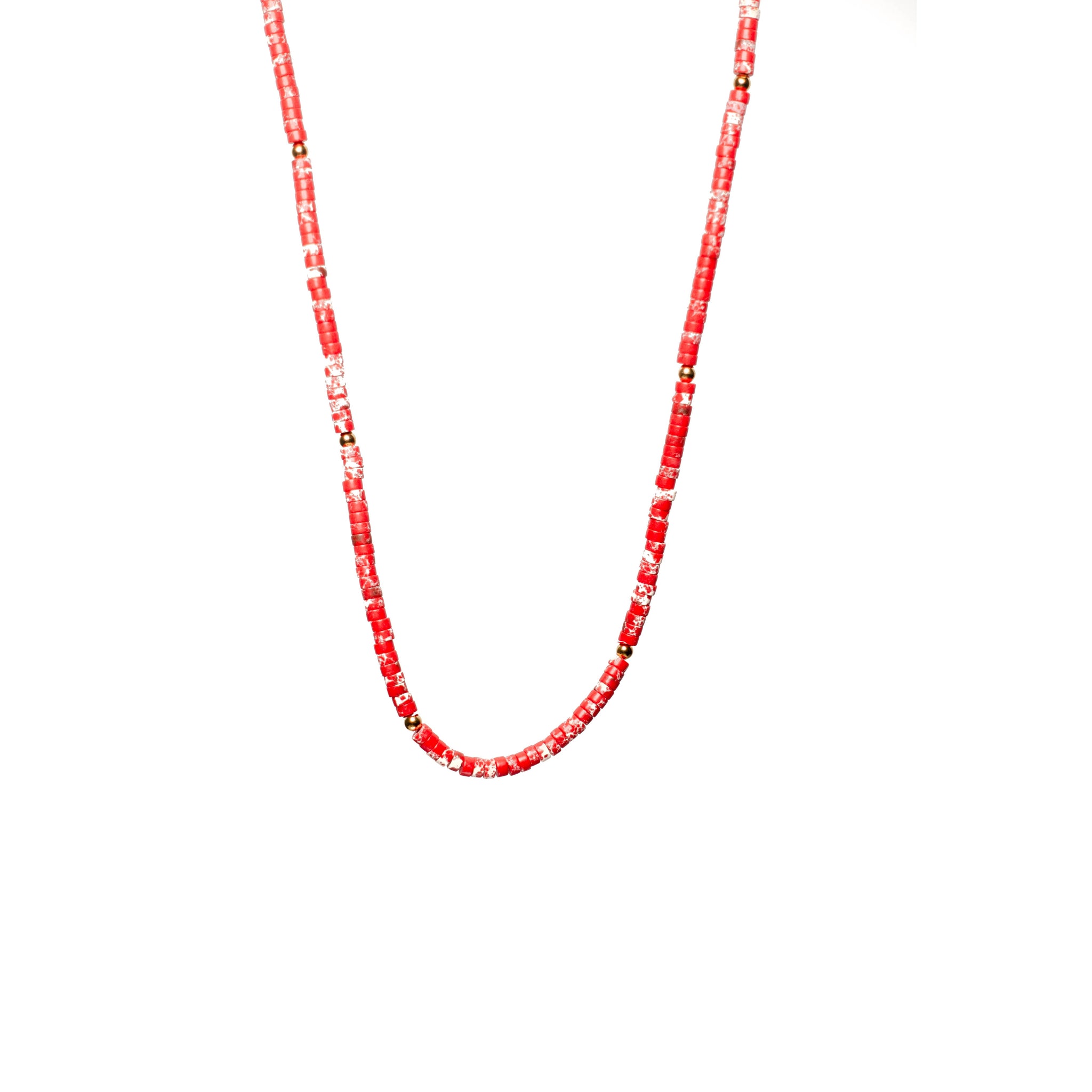 Red Line Stone Necklace